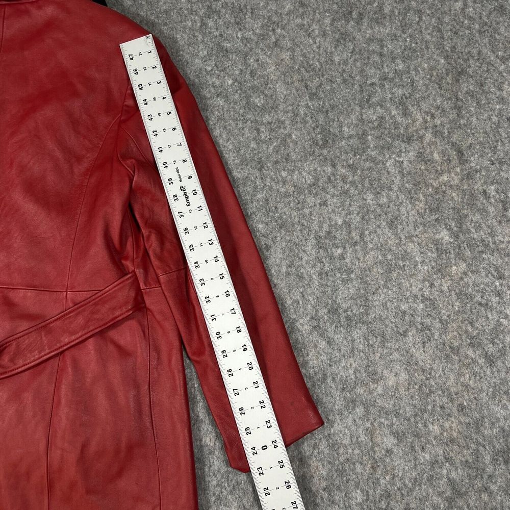Valerie Stevens Women's Lamb Leather Jacket Large Red Removable Collar and Liner - Picture 10 of 11